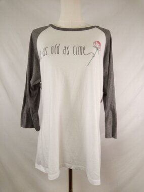 Disney Parks Women's "Beauty and the Beast" 3/4 Sleeve Tee Sz. XL
